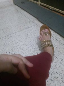 Embellished Gold Slides