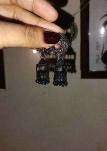 Black Jhumka Earrings