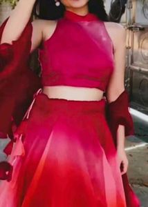Red Ombre Lehenga Choli Set
