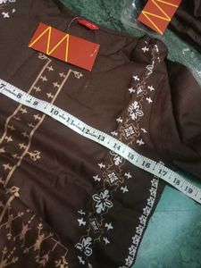 Brown Printed Kurta Set