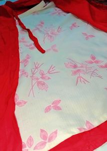 Red Kimono with Floral Print