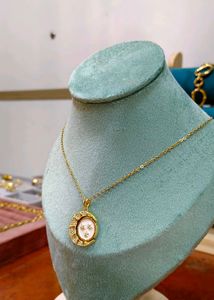 18k-Gold-Plated Moon and Star Pendant Necklace.