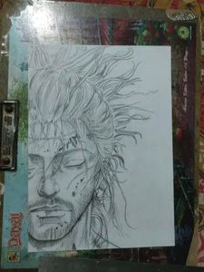 Pencil Sketch of Musashi Miyamoto