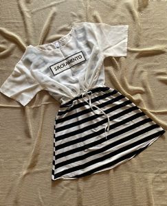 Stripped 2 Piece Korean Dress