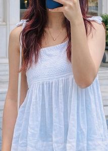 Cute White Tie-Strap Tank Top