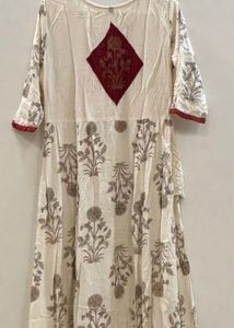 Printed Anarkali Kurti with Tassel