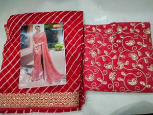 Red Leheriya Saree❤️