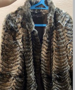 Fur Animal Print Coat