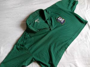 Green Cropped Polo Shirt