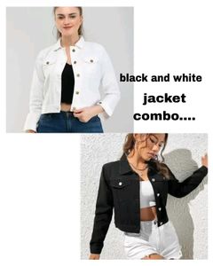 Pretty Black And White Two Denim Jacket Combo🖤🤍
