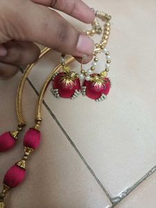Pink Thread Jewellery Set 💓