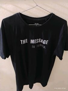 Zudio Black Graphic T-Shirt – “The Message is Subt
