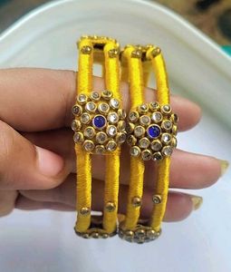 Yellow Silk Thread Bangles