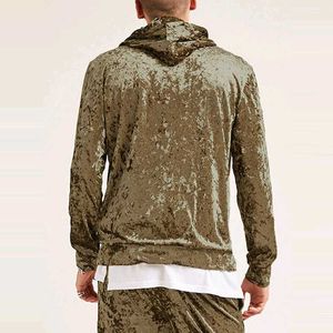 Olive Golden Velvet Hoodie