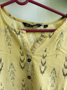 Yellow Printed Kurta On sale For Today