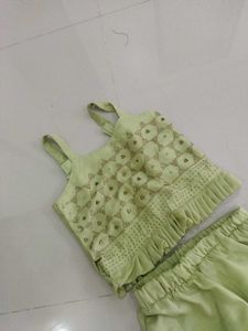 Elegant Green plazo top