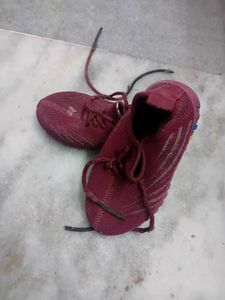 Burgundy Knit Sneakers