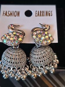 Swan Jhumka Earrings
