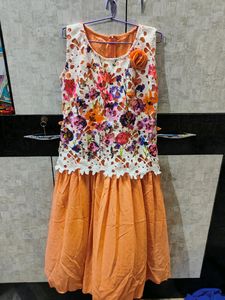 Peach Flared Dress🧡