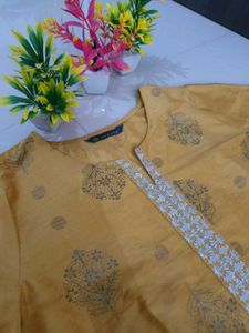 Elegant Yellow Printed Kurta