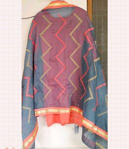 Orange &amp; Grey Kurta With Duppata