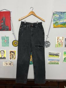 Ripped Black Wash High-Waisted Jeans
