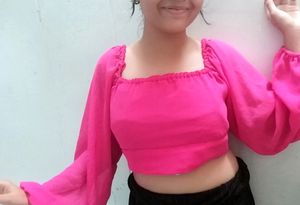Hot Pink Wrap Top For Women