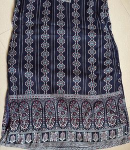 Navy Blue Printed Salwar Kameez Suit