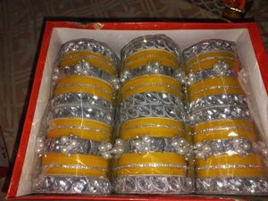 Pink &amp; Silver Bangle Set