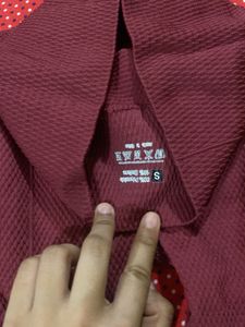 Burgundy Textured Leggings