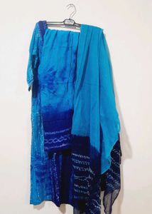 Elegant Blue Printed Kurta Set