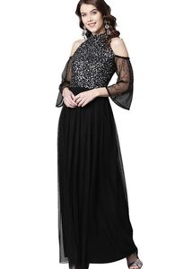 Street 9 Black Silver sequins Dress Maxi