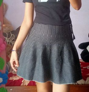 Chic Polka Dot A-Line Skirt