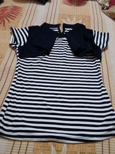 Striped Dress with Cropped Jacket