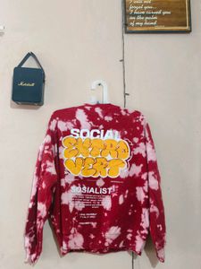 Red Tie-Dye Sweatshirt