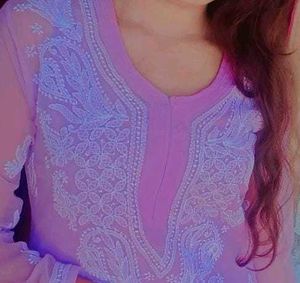 Lavender Embroidered Kurta