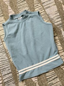 Cute Blue Sleeveless Top