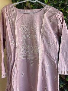Elegant Pink Embroidered Kurta Set