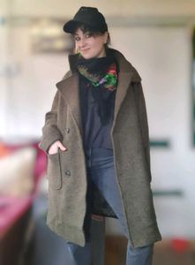 Green Oversized Korean Coat