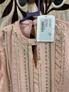 Peach Embroidered Kurta
