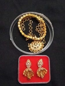 Golden White Stone Amazing Jewellery Set
