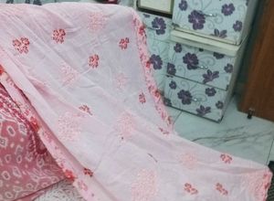 Floral Embroidered 2 Pink Dupatte