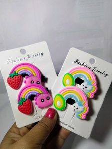 10 Pcs Rainbow Cloud Hair Clip Set Baby Alligator