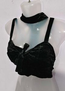 Black Velvet Halter Top