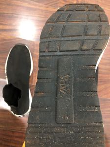 ZARA Black Knit Sneakers UK8