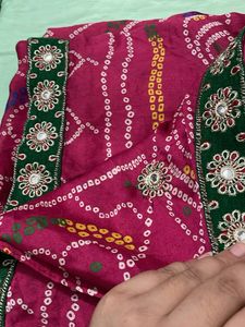 Bandhej Pink Saree