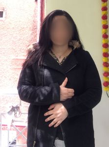 Black Furr Cap Coat Till Thighs