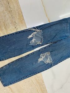 Ripped Wide Leg Jeans