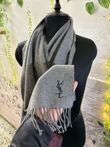 Authentic Classic YSL Grey Wool Scarf