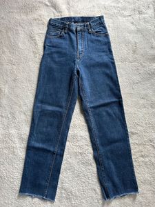 Straight Fit Raw Hem Denim